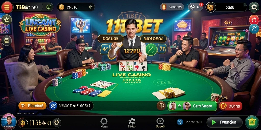 Tampilan gameplay menarik dari 11TBET dalam kasino langsung.