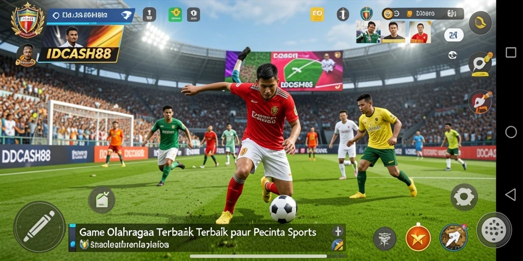 Screenshot utama IDCASH88 menunjukkan gameplay olahraga yang seru dan interaktif.