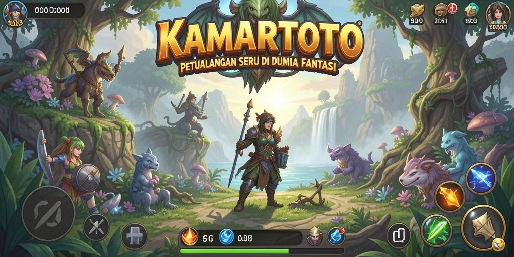 Tampilan gameplay KAMARTOTO dengan aksi petualangan yang mendebarkan.
