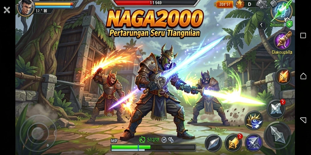Gameplay NAGA2000 menunjukkan aksi pertarungan yang mendebarkan.