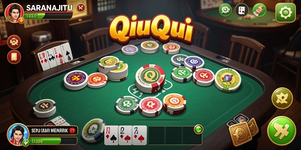Tampilan gameplay QiuQiu yang seru dan interaktif.