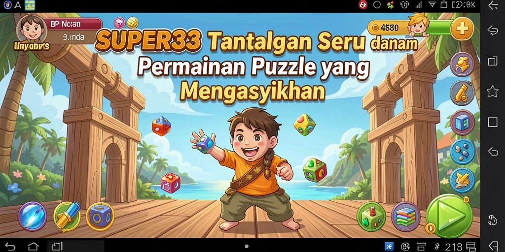 Gameplay SUPER33 menampilkan tantangan puzzle yang seru dan interaktif.