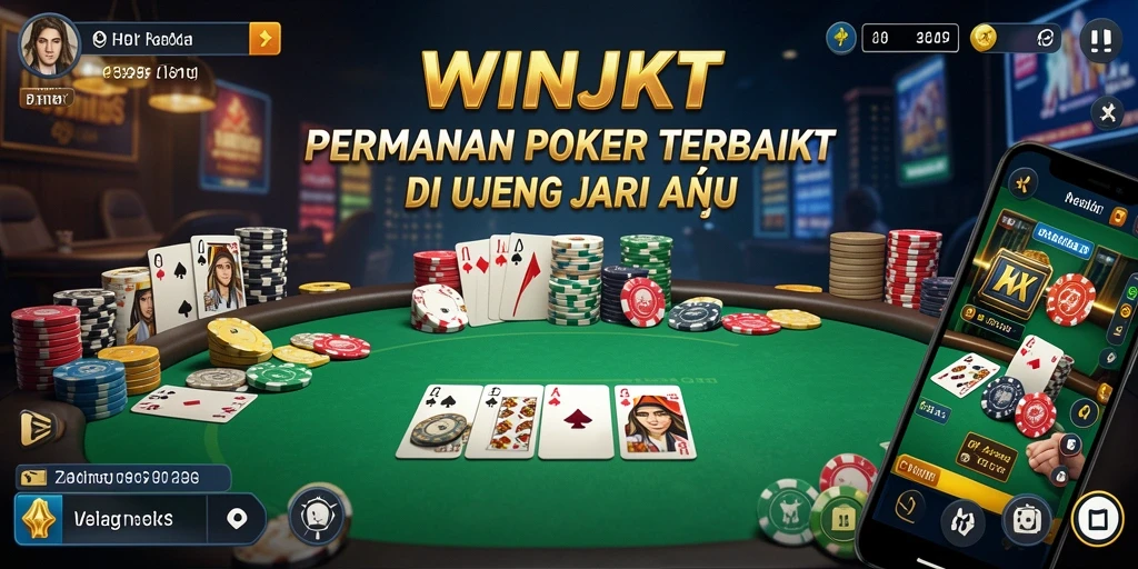 Screenshot gameplay WINJKT menampilkan serunya bermain poker secara online.